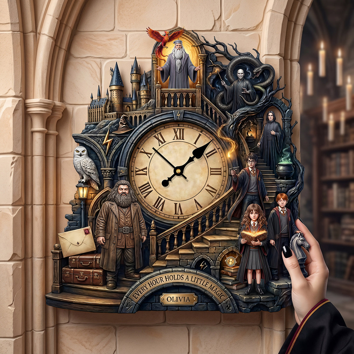 Mystical Acrylic Hanging Wall Clock - Personalized Gifts For Fantasy Lovers 03hata230726