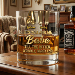 Funny Old Couple Round Glass Personalized Gifts For Couple 03OHMG060126
