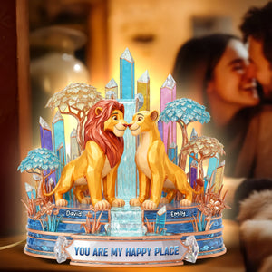 Romantic Couple Acrylic Light Box - Personalized Gifts For Couple 05naqn011225