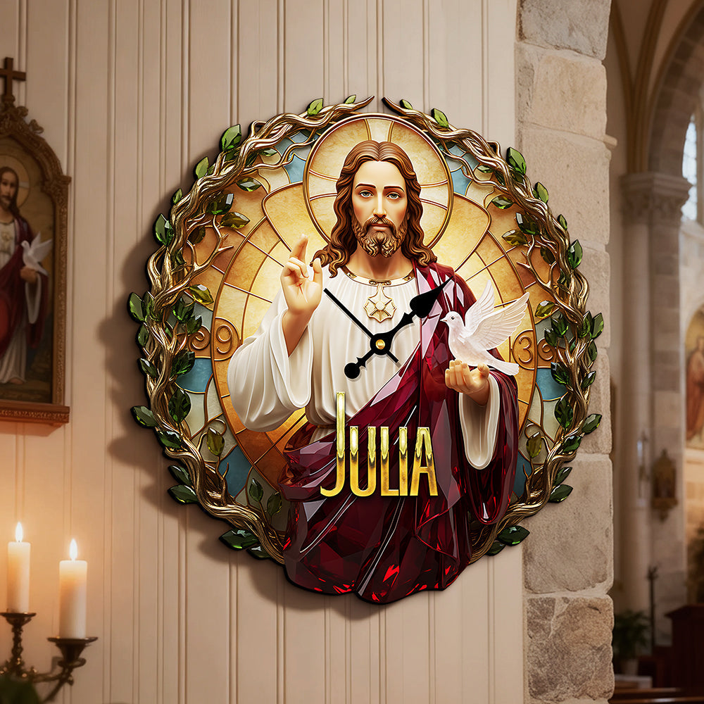 Christian Acrylic Hanging Wall Clock - Personalized Gifts For Christian Lovers 02pata251225