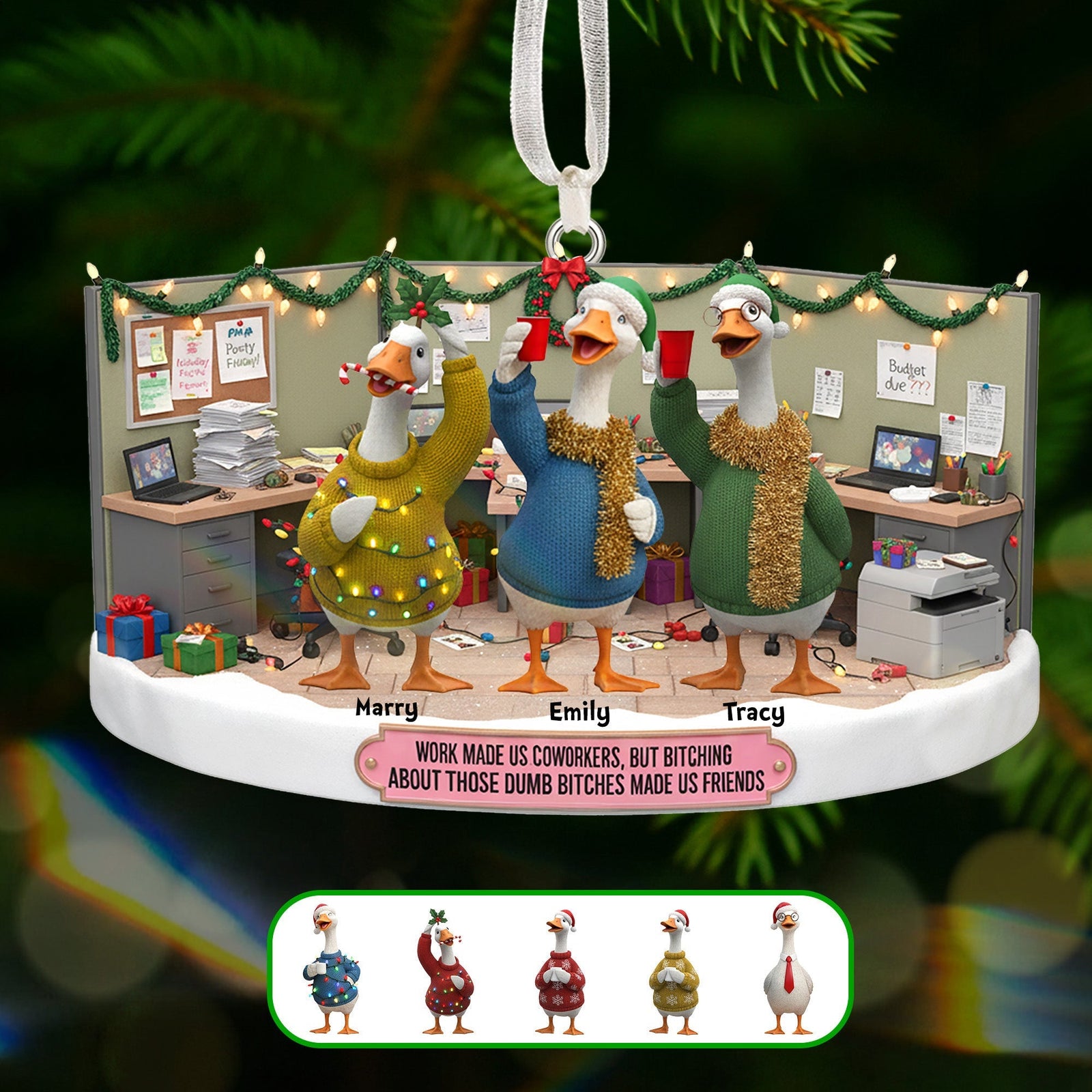 Goose Coworkers Ornament - Personalized Gifts For Coworkers Christmas Ornament 01NAMG281025-Homacus