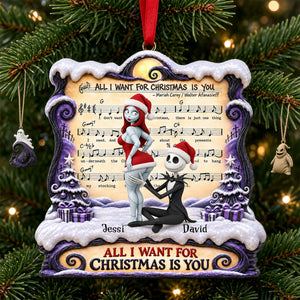 Naughty Spooky Couple Forever Love Song Acrylic Ornament - Personalized Christmas Gifts For Couples 04ohlu271026
