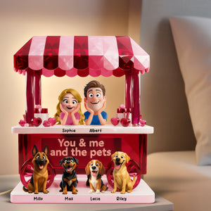Couple’s Sweet Little Pet Gang Light Box - Personalized Gifts For Couples 02TOQN031225