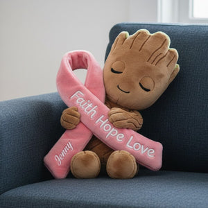 Cute Creature Pink Ribbon Pillow - Personalized Gift For Cancer Awareness 04NATN111225