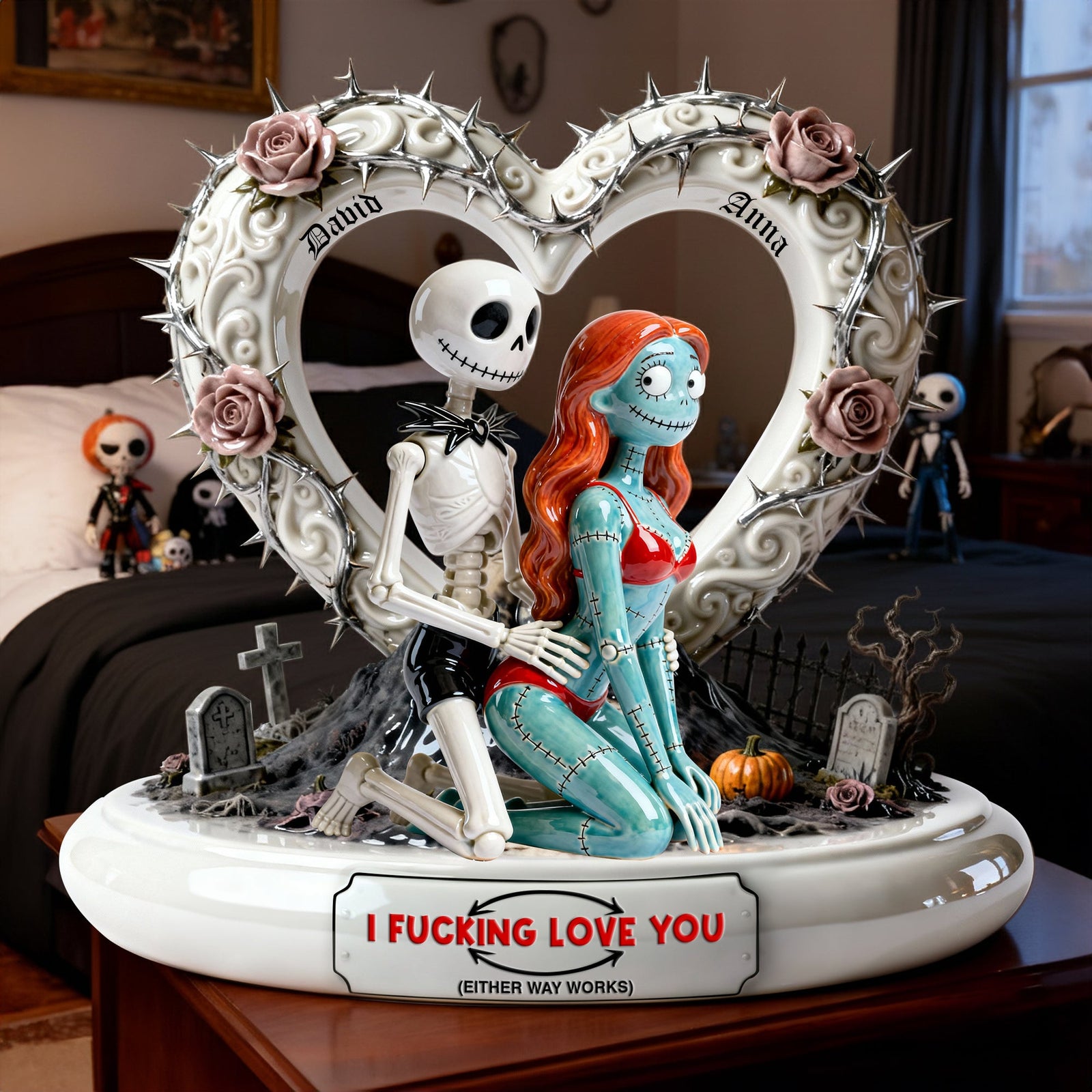 Cheeky Couple Acrylic Plaque - Personalized Gifts For Horror Couple Plaque 04OHLU291225