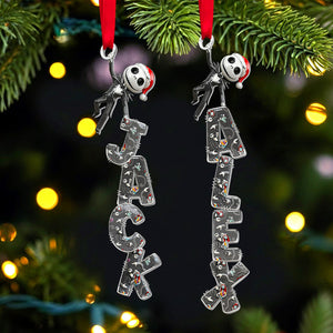 Playful Spooky Name Art Ornament, Personalized Gifts For Christmas 02qhtn281025