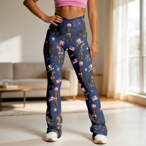 USA 250th Anniversary Flare Leggings - Custom Photo Gifts For Dog Lovers 04pgqn160326 - Shorts and Pants - GoDuckee