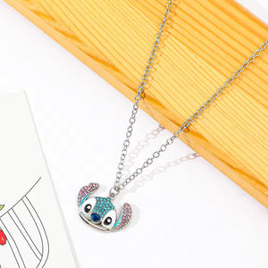Character Face Rhinestone Metal Charm Necklace 03acxx020425