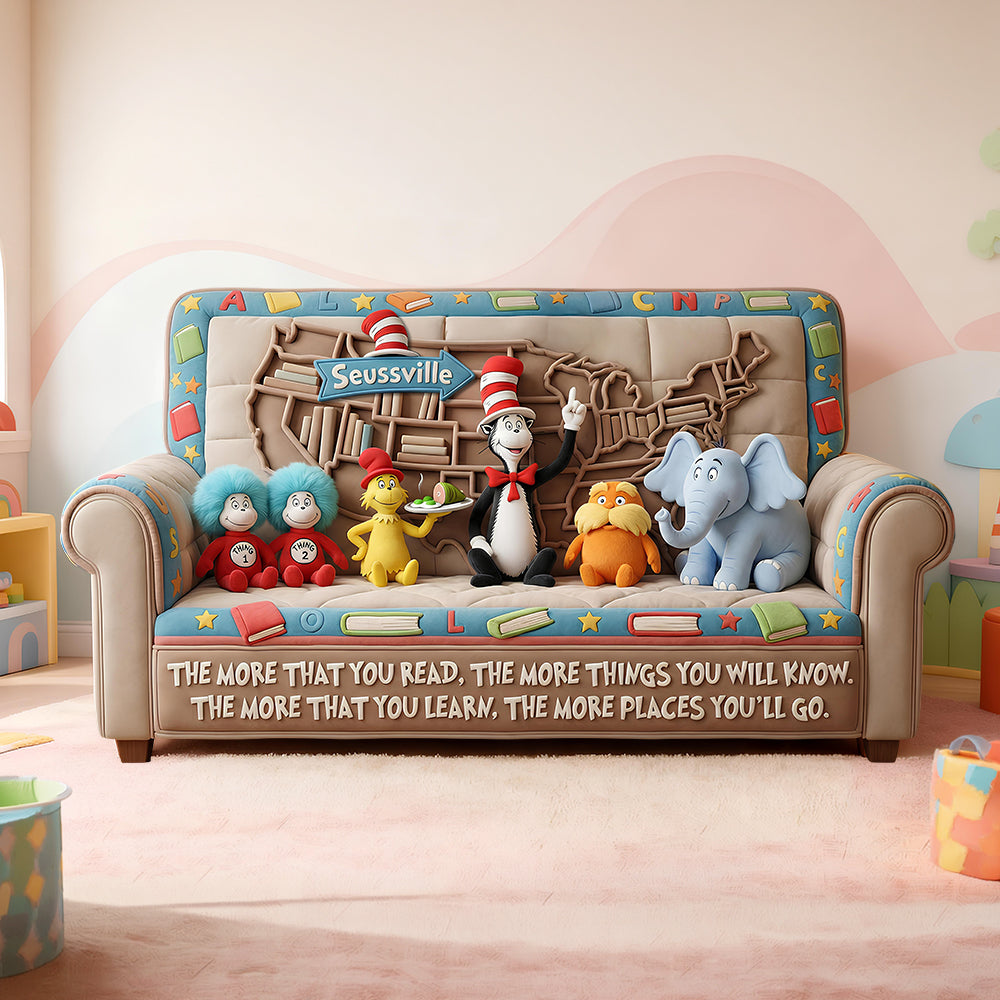 Reading Quilted Sofa Cover - Personalized Gifts For Book Lovers 03padt100226