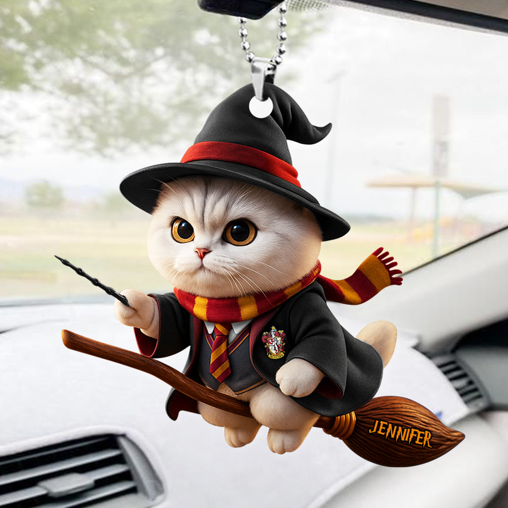 Flying Broom Cat - Car Ornament Personalized Gifts For Cat Lovers 05ACDT160725