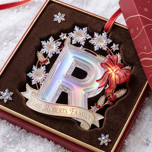 Snowflake Alphabet Acrylic Ornament - Personalized Christmas Gifts For Family 02pata100826