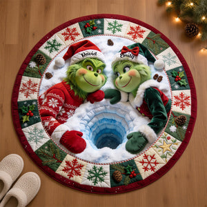 Grouchy Mischief Couple Round Mat - Personalized Christmas Gifts For Couples 06pgdh290826