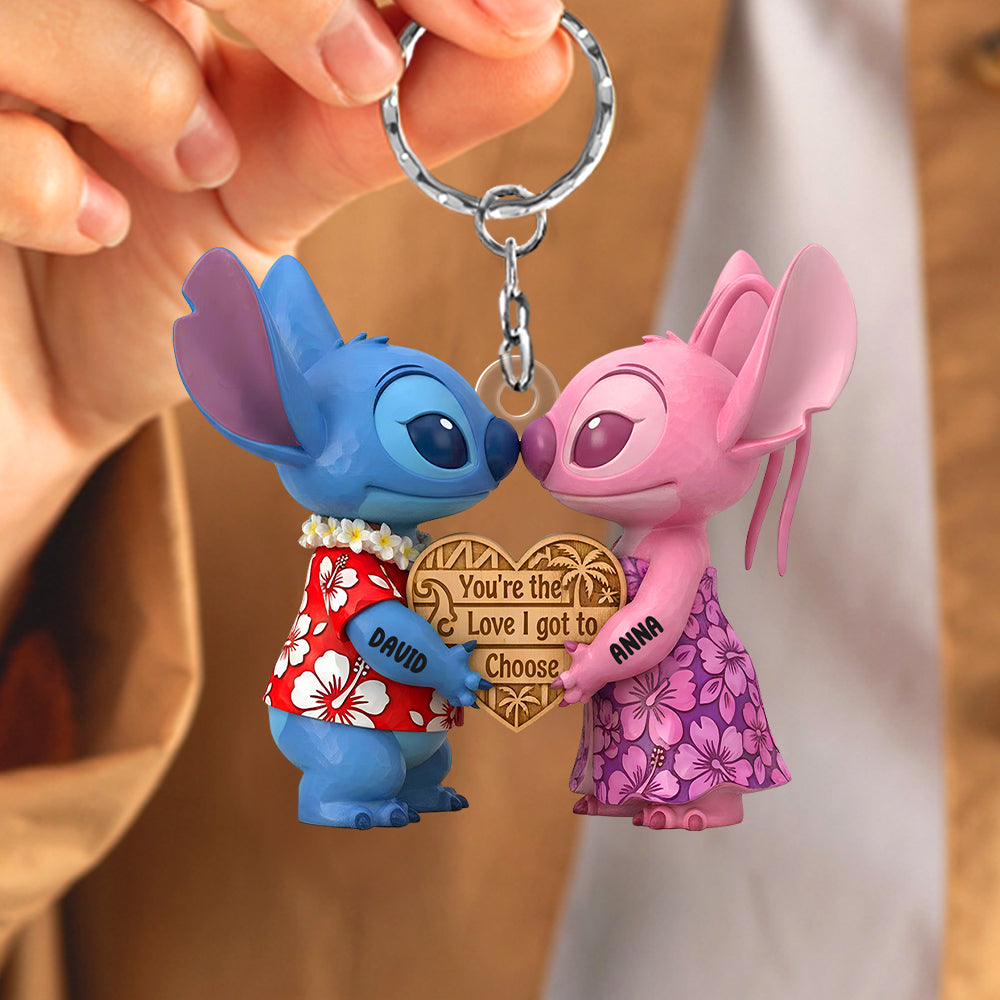 Kissing Couple Acrylic Keychain - Personalized Gifts For Couples 05TOTN251125