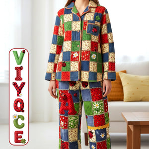 Ladyburg Pathwork Button Up Pajama Set - Personalized Gifts 01pamg081225