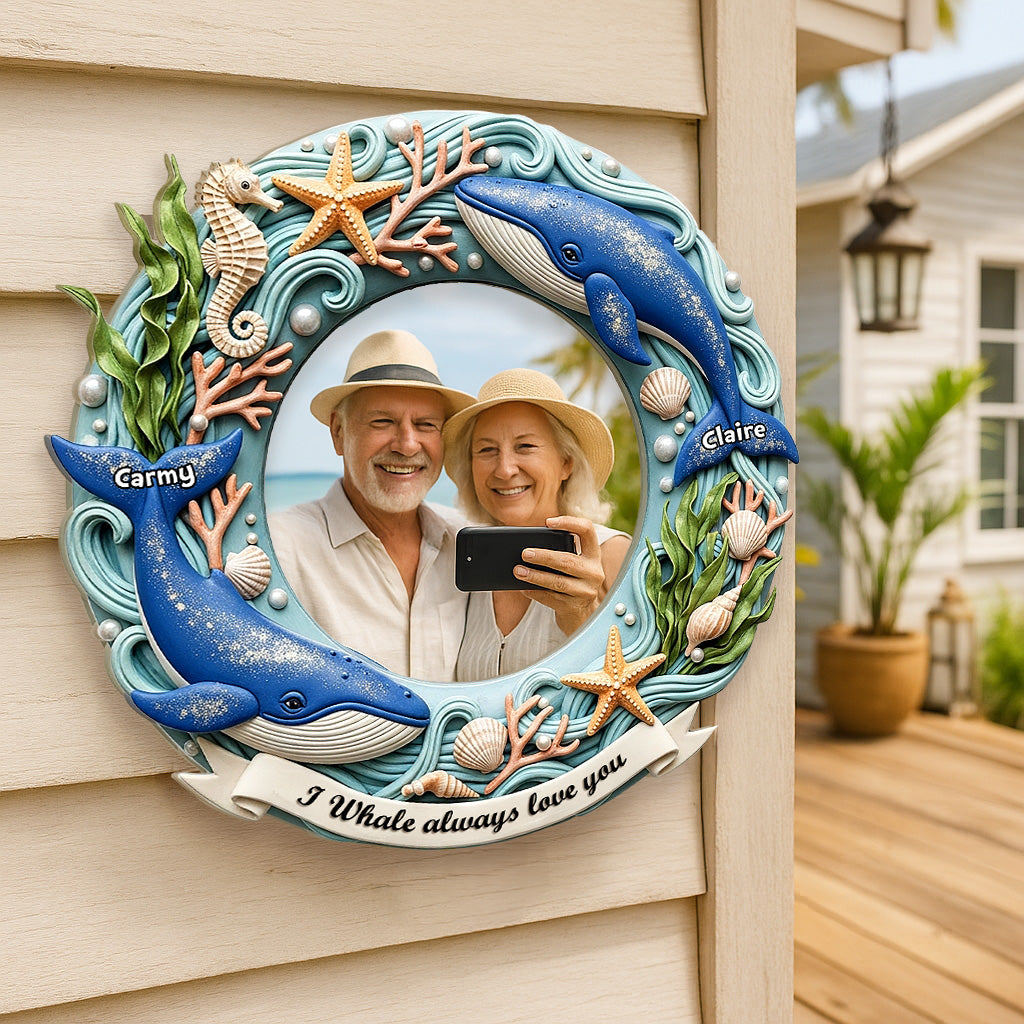Old Whale Couple Custom Shaped Mirror - Personalized Gifts For Couple 02PAMG010825