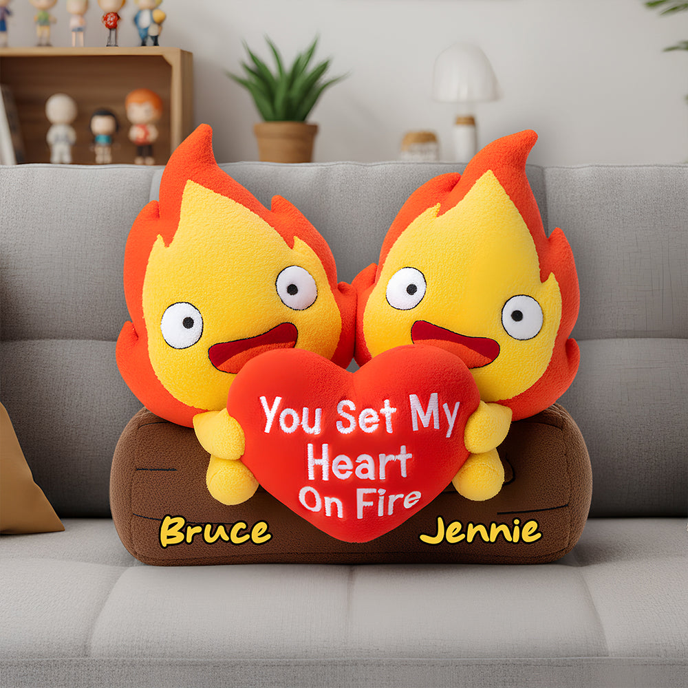 Flame Couple Custom Shape Pillow - Personalized Gifts For Couples 06nadt291125