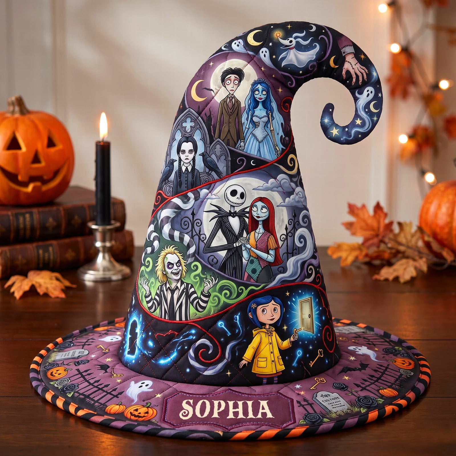 Macabre Quilted Witch Hat - Personalized Gifts For Witch Lover 04haqn130826