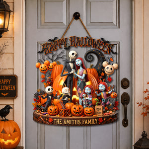 Spooky Family Happy Halloween Acrylic Sign - Personalized Halloween Gifts For Family 011padh050826
