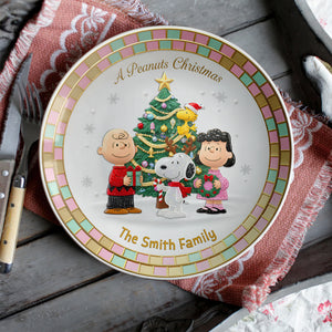 Family Joy Under The Tree Round Plate -  Personalized Gift For Family 02PGLU171025