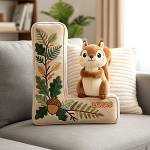 Squirrel Alphabet Initial Letter Custom Shaped Pillow - Personalized Gifts For Kids 02pgtn101225