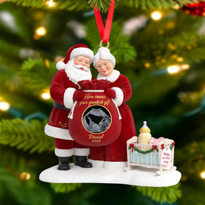 Santa Claus Custom Photo Gifts For Pregnancy Christmas Ornament 05kitn161025