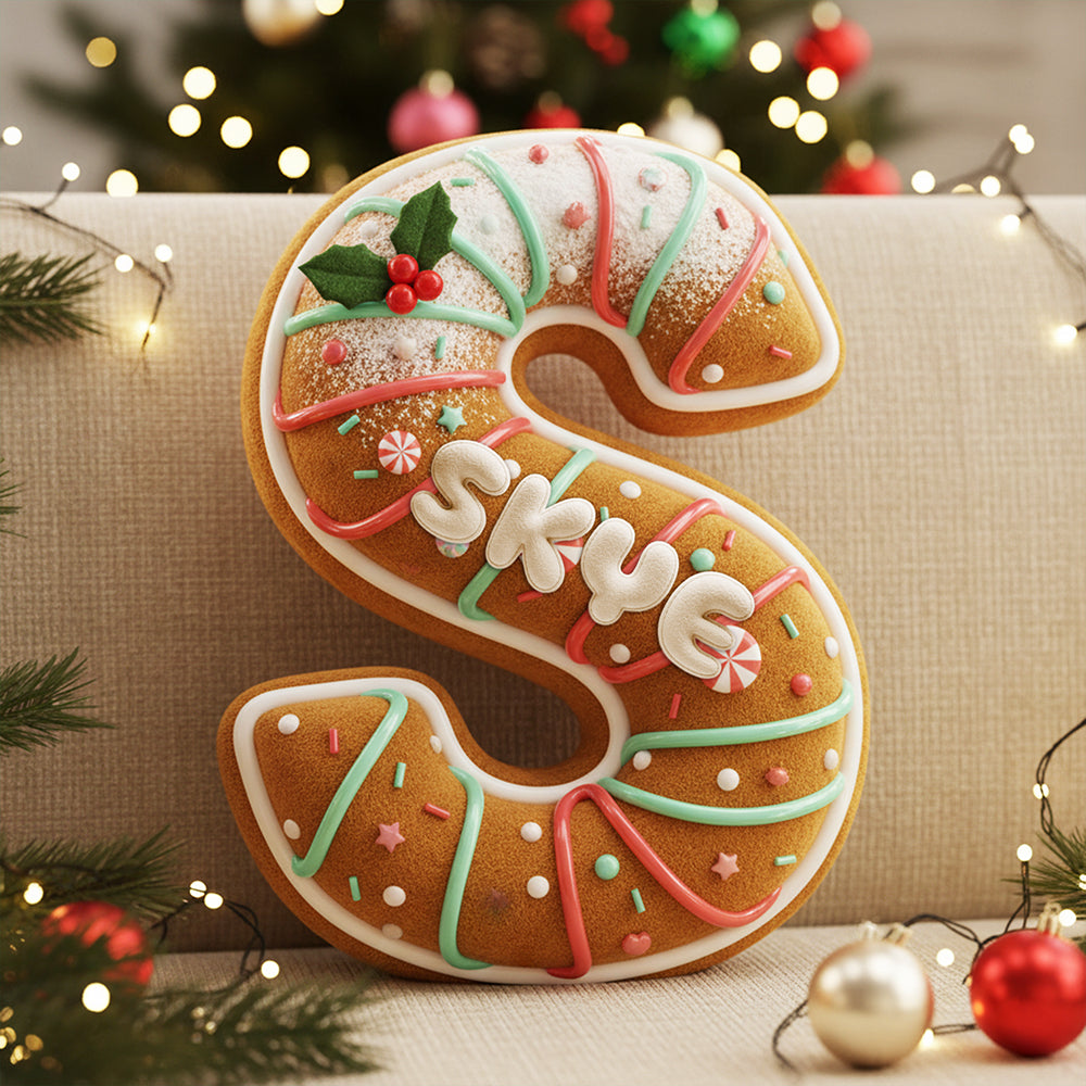 Gingerbread Alphabet Custom Shape Pillow - Personalized Gifts For Christmas 03hyta121125