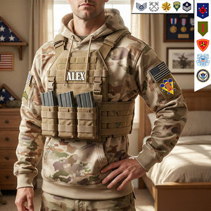 Rugged Military Style Hoodie - Personalized Gift For Veterans 04OHMG251225
