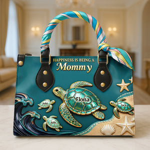 Turtle Mom Leather Bag - Personalized Mothers Day Gifts 01NADT230226