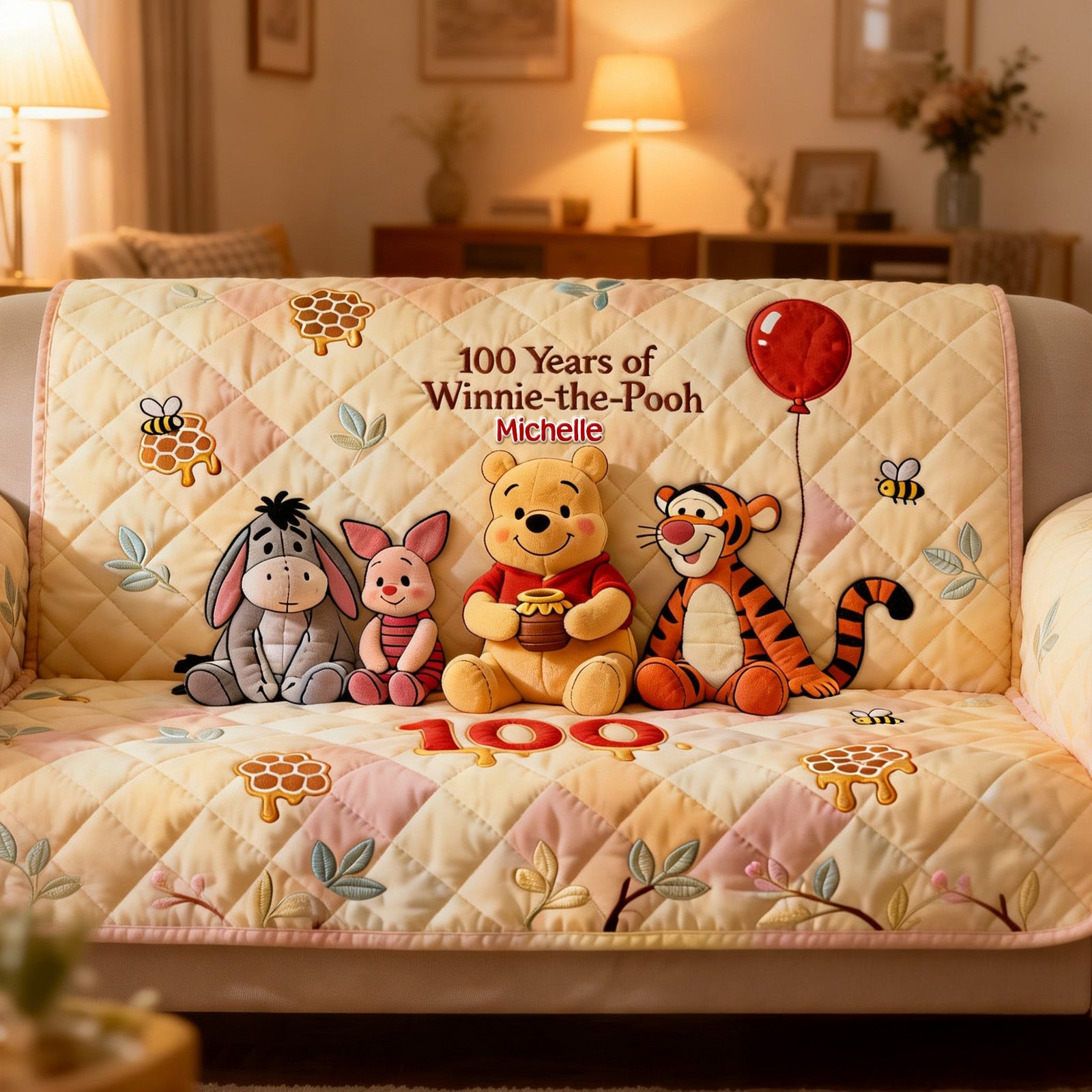 Lovely Friends Quilted Sofa Cover - Personalized Gifts 02namg210126