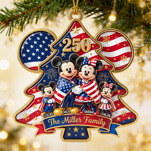 Patriotic Family Christmas Ornament - Personalized 250th Anniversary Gift For Family 06NADT240826-Homacus