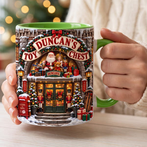 Christmas Shop Storefront Accent Mug - Personalized Gifts 03HUQN210826