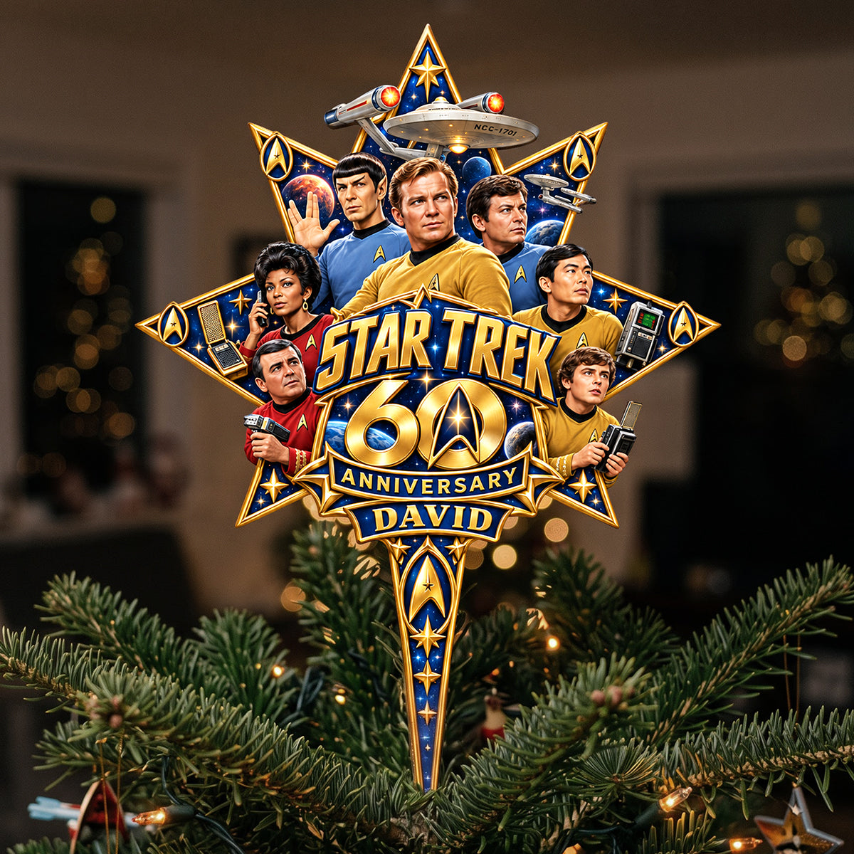 Starship 60th Anniversary Personalized Christmas Tree Topper 02ohta121026