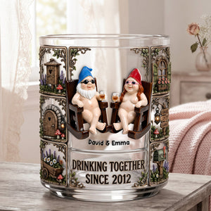 Growing Old Together Round Glass - Personalized Gifts For Couple 04ohlu310726