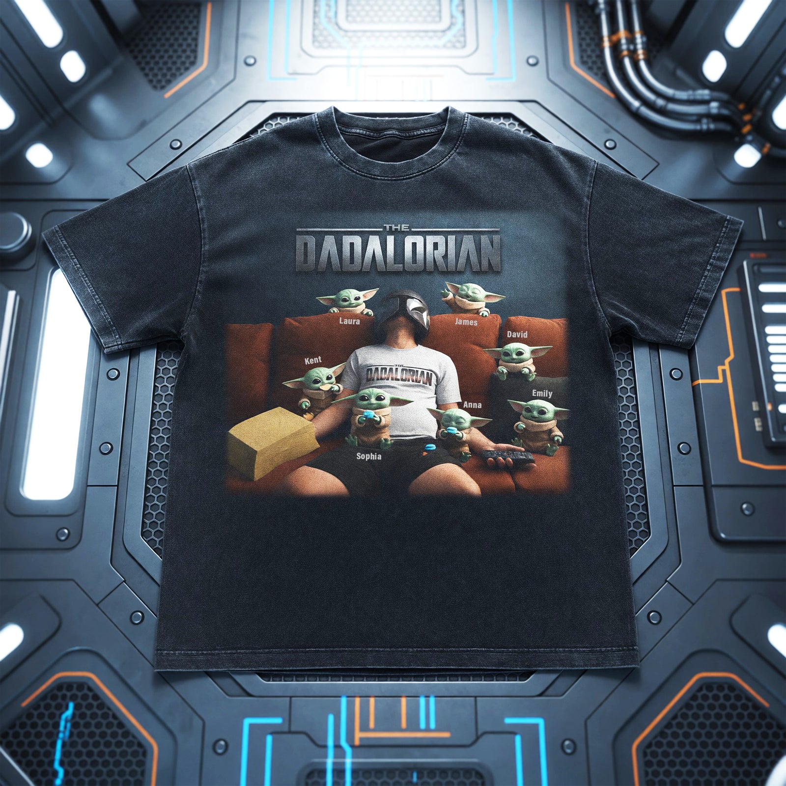 Dad’s Little Galaxy Crew Washed Shirt Personalized Gifts For Dad 01TOQN050526