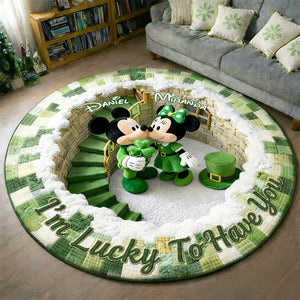 Saint Patrick’s Day - Personalized Gifts For Couple Quilted Round Mat 02NAMG100226