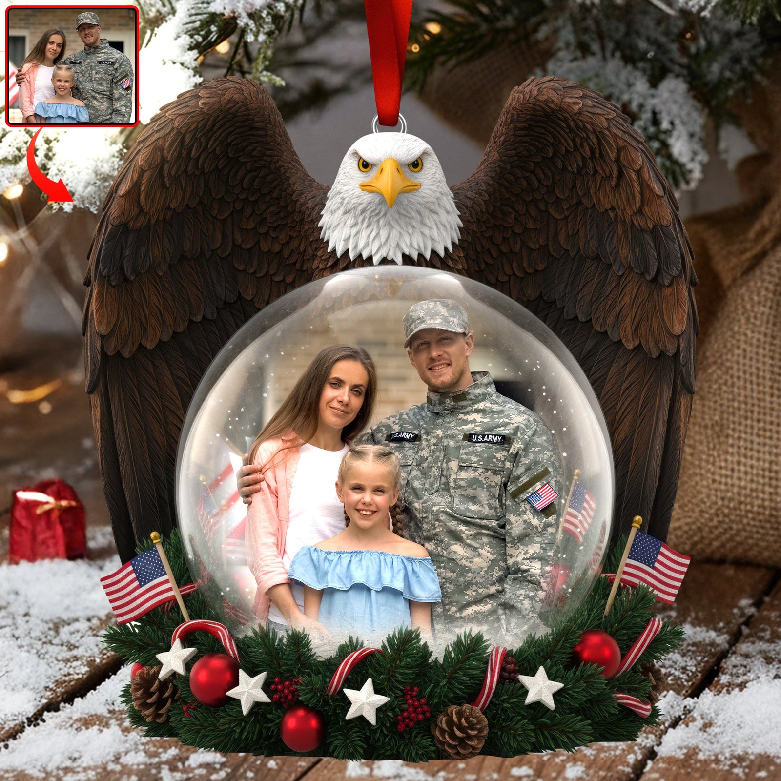 Military Appreciation Acrylic Ornament – Custom Photo Gifts For Family 04naqn121125 - Ornament - GoDuckee