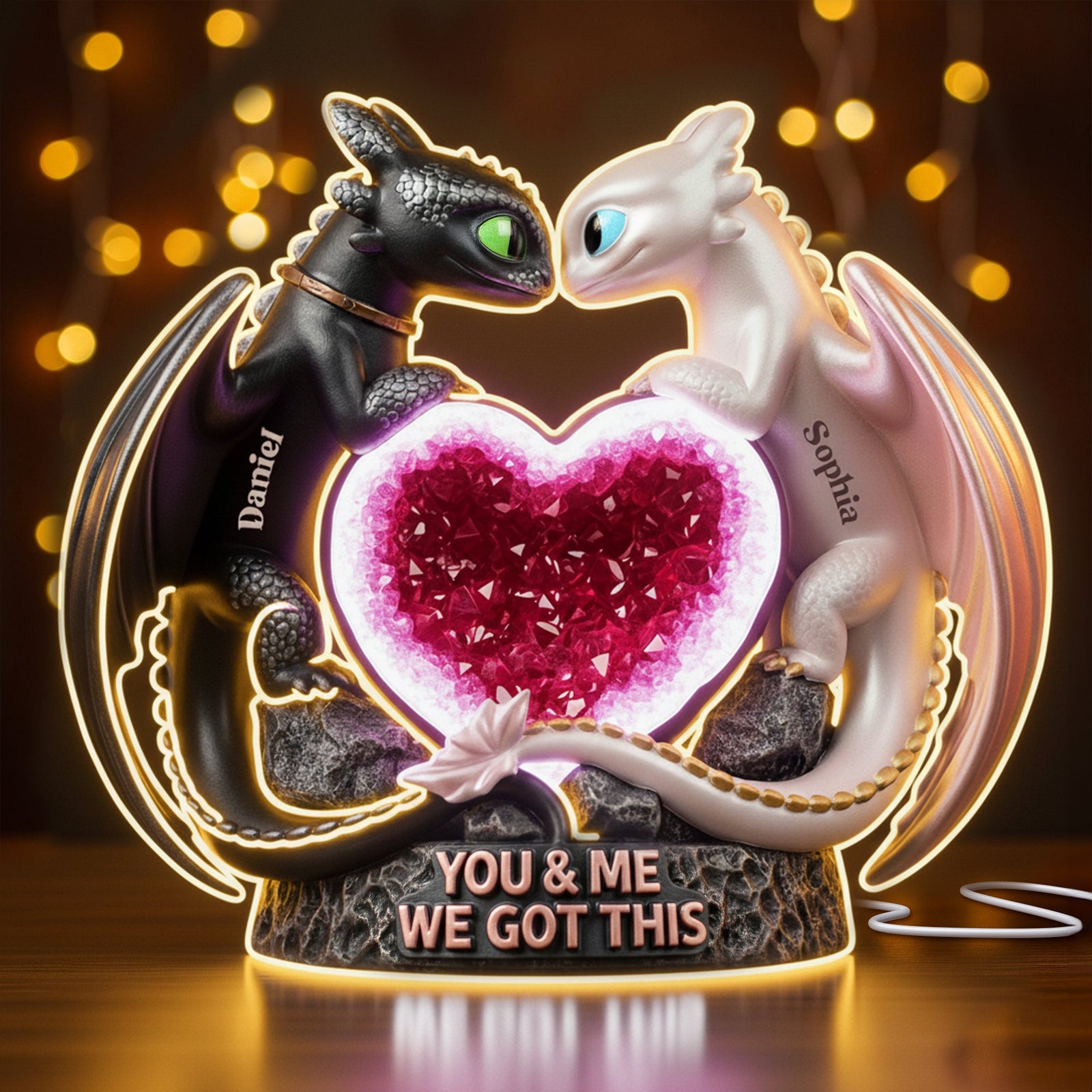 Heartflow Together Acrylic Light Box - Personalized Gift For Couples 05PGLU271125