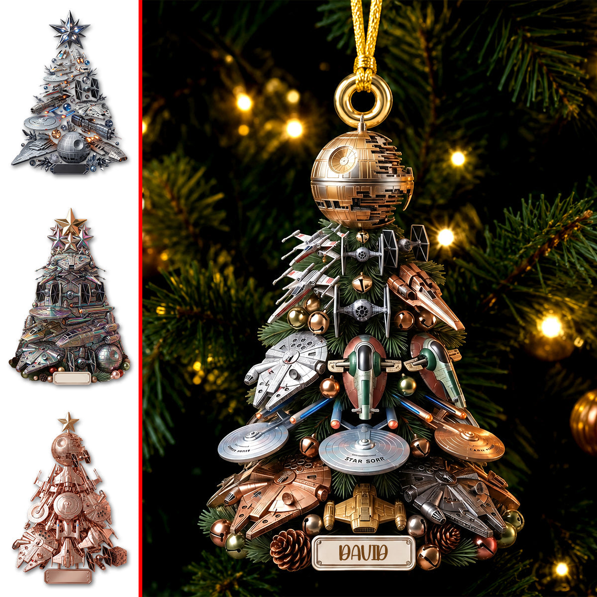 Cosmic Christmas Tree Ornament - Personalized Gifts 05QHDH100826