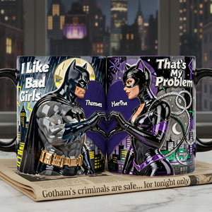 Set Of 2 Coffee Mugs - Shadow Couple - Personalized Coffee Mug Set 02nata100126