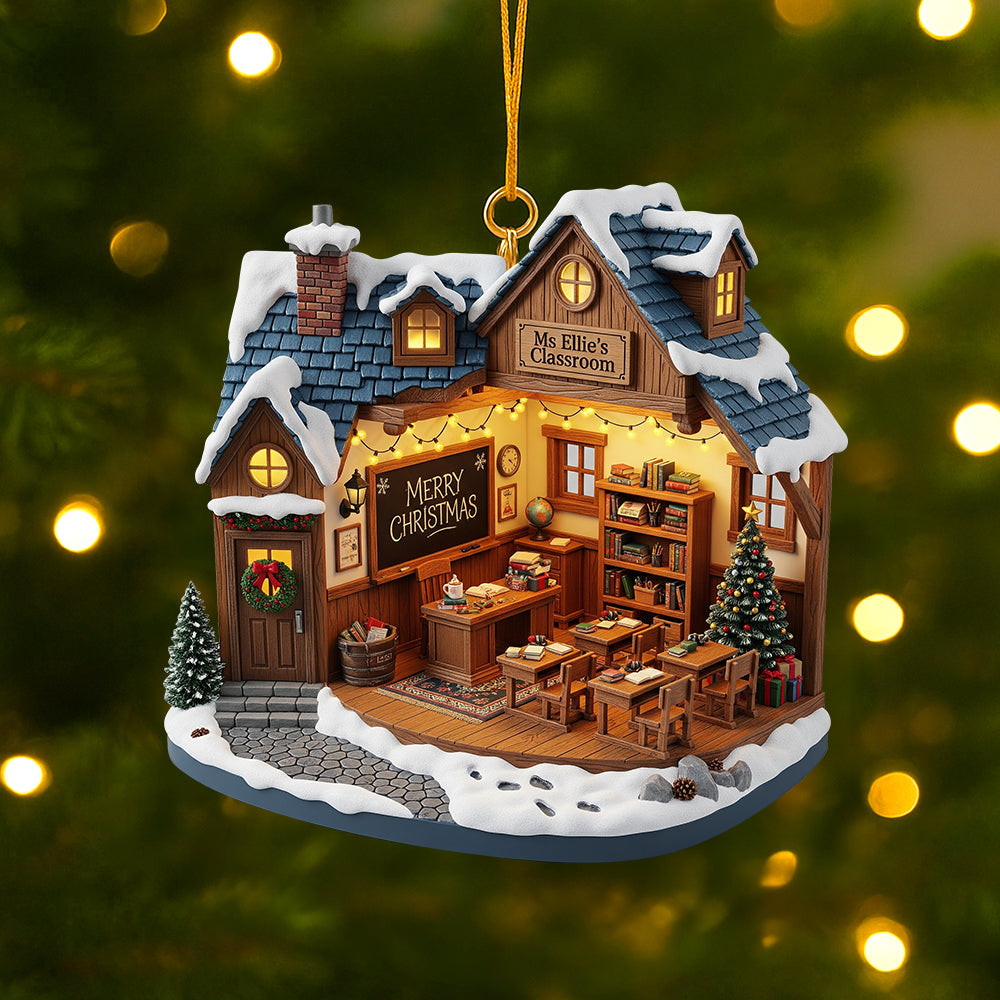Teacher Miniature Classroom Ornament - Personalized Gifts For Teachers 01pgtn120825 - Ornament - GoDuckee