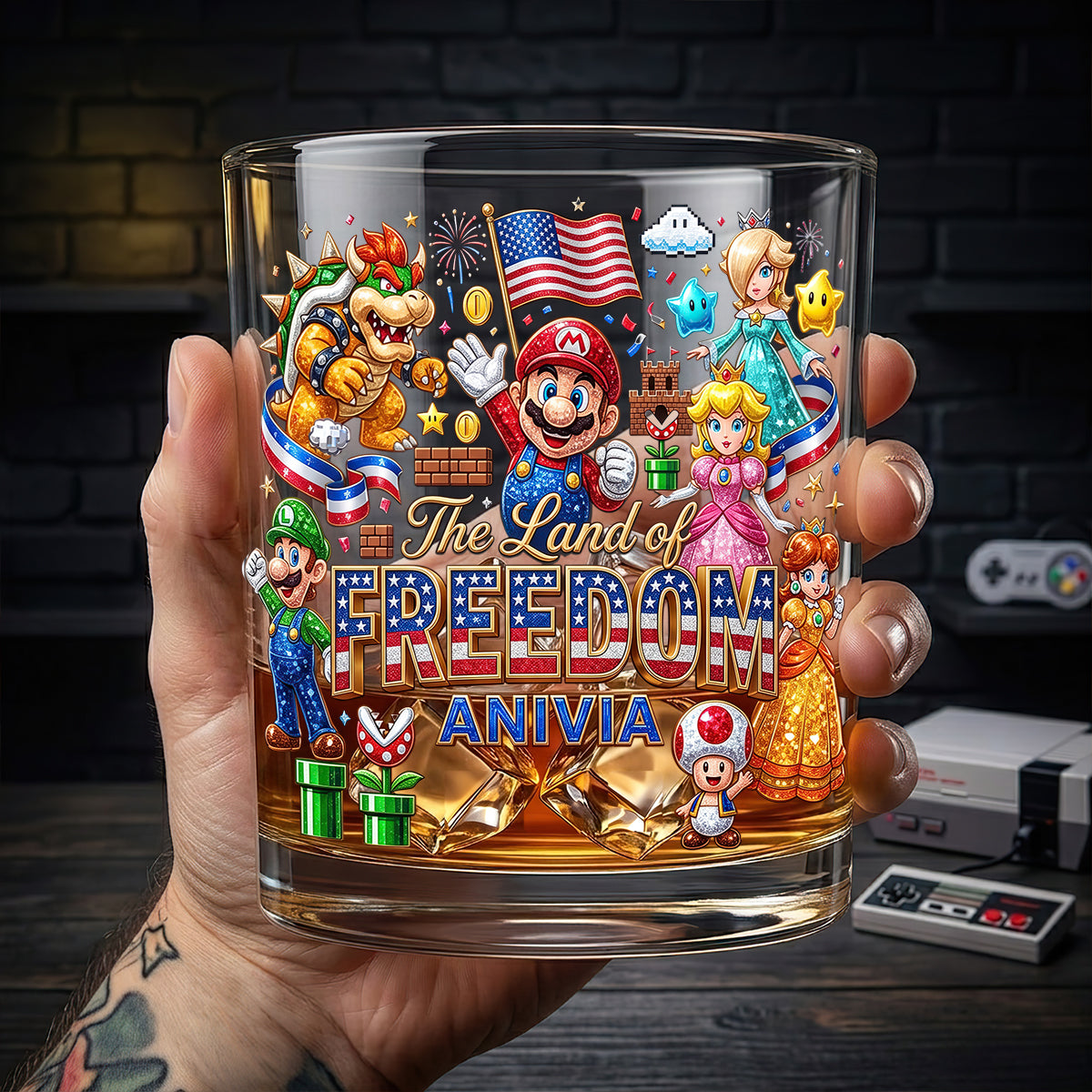 The Land Of Freedom Drinking Glass - Personalized Gifts For Patriots 04padt080626