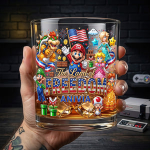 The Land Of Freedom Drinking Glass - Personalized Gifts For Patriots 04padt080626