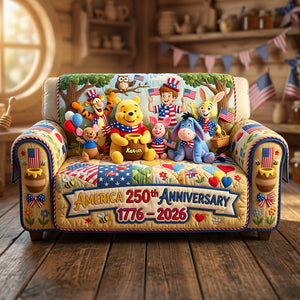 America 250th Anniversary Cartoon Friends Sofa Cover - Personalized Gifts 01tyta220626