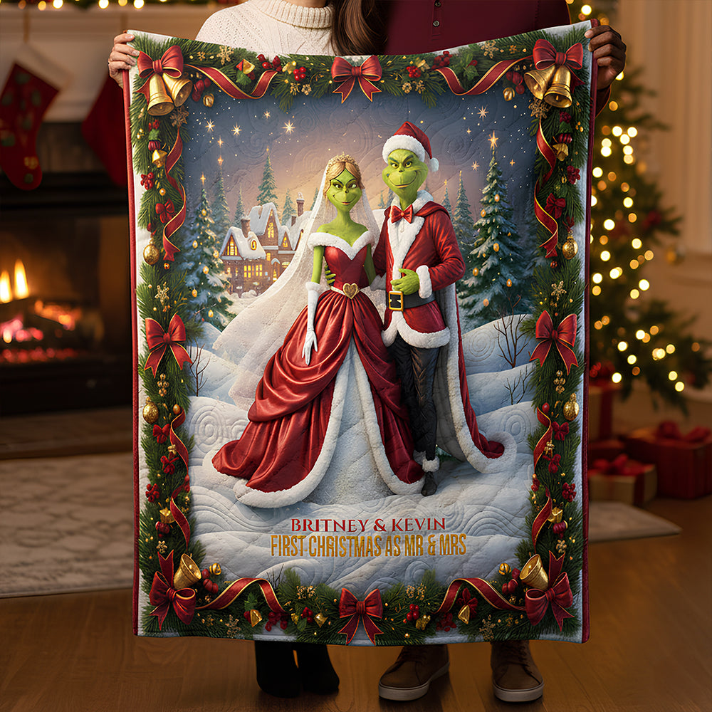 First Christmas Blanket Personalized Gifts For Couple 05PADT031125