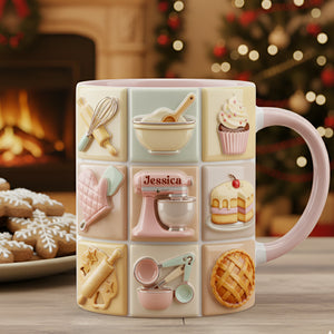 Bake With Love Accent Mug - Personalized Gifts For Bakers 04TOLU241025
