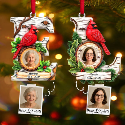 Memorial Cardinal Ornament With Initials - Personalized Christmas Gift For Loved Ones 02HUMG150925