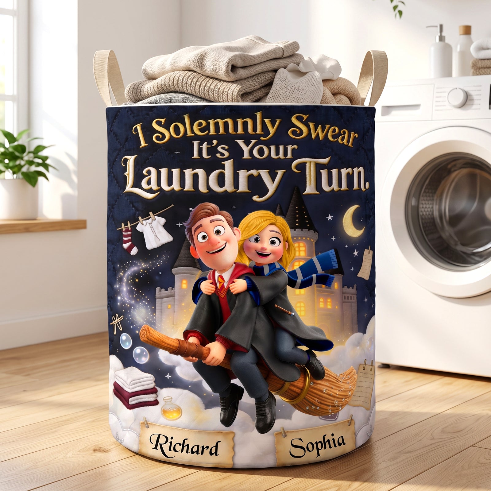 Eternal Affection Quilted Laundry Basket - Personalized Gifts For Couples 01toqn020726