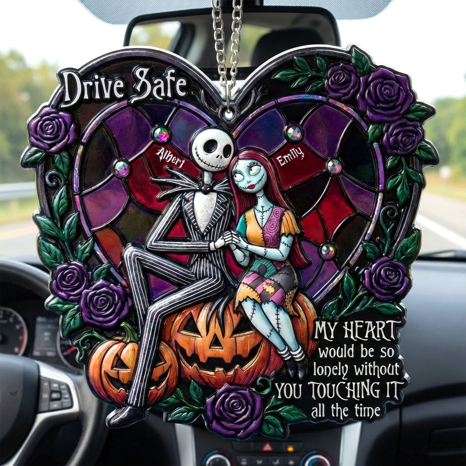 Gothic Couple Car Ornament - Personalized Gifts For Couple 01toqn160126