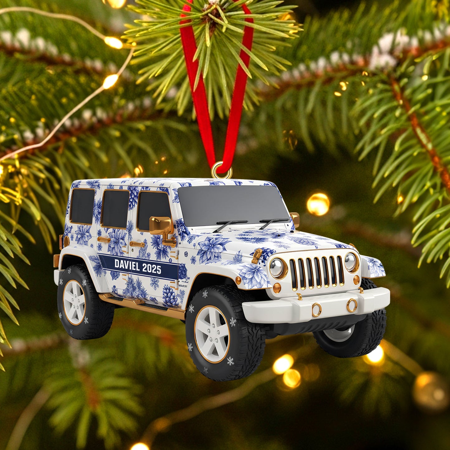 Personalized Gifts For Off-road Car Lovers Toile De Jouy Acrylic Ornament 02pgtn300925