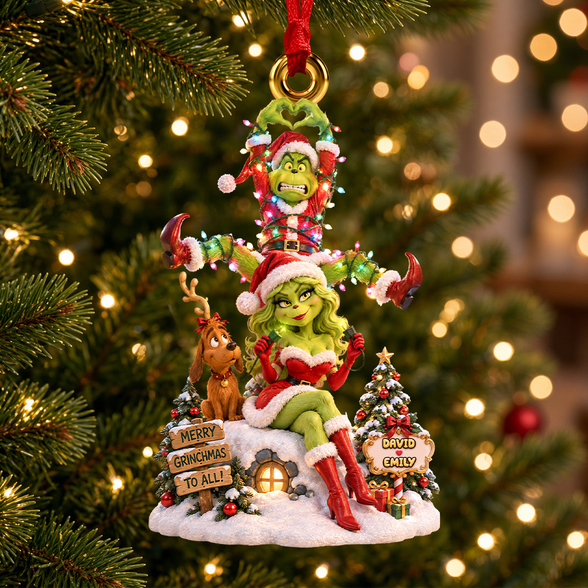 Funny Couple Light Up The Love Ornament - Personalized Christmas Gifts 07padh160926